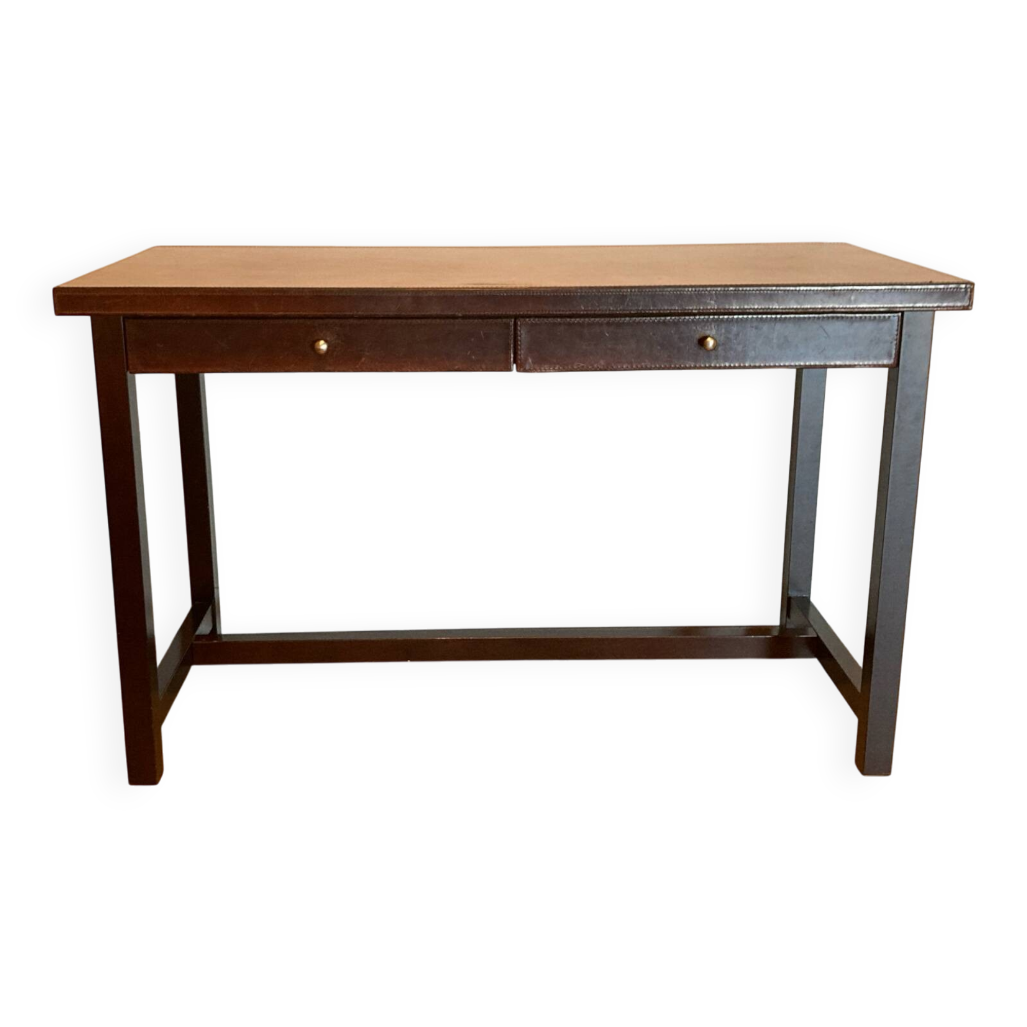Bureau italien bois et cuir