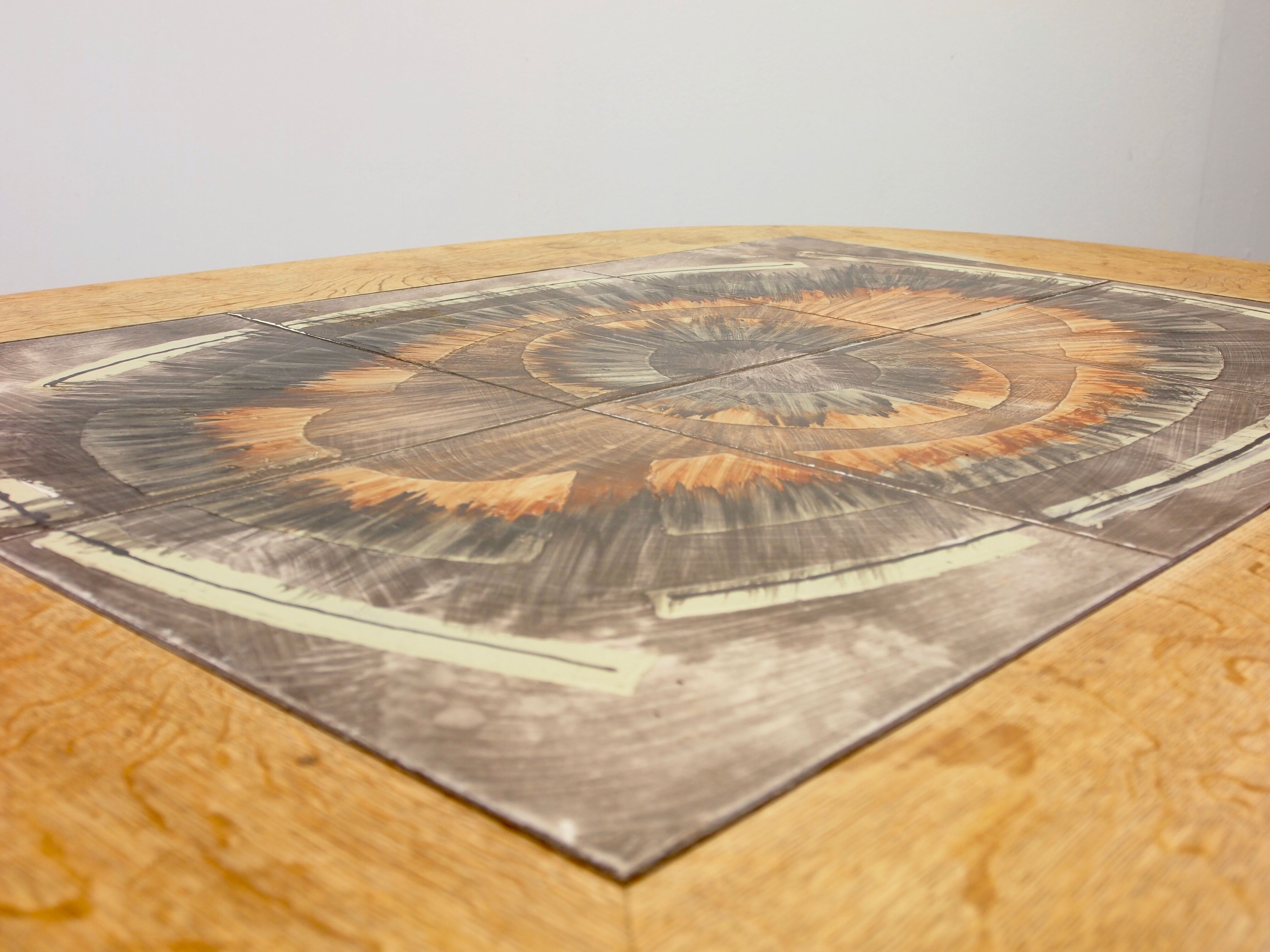 Gangso Scandinavian brutalen coffee table with Poul H. Poulsen Ceramic tiles