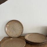 4 stoneware coffee cups and saucers
