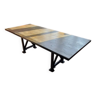 Large industrial style dining table