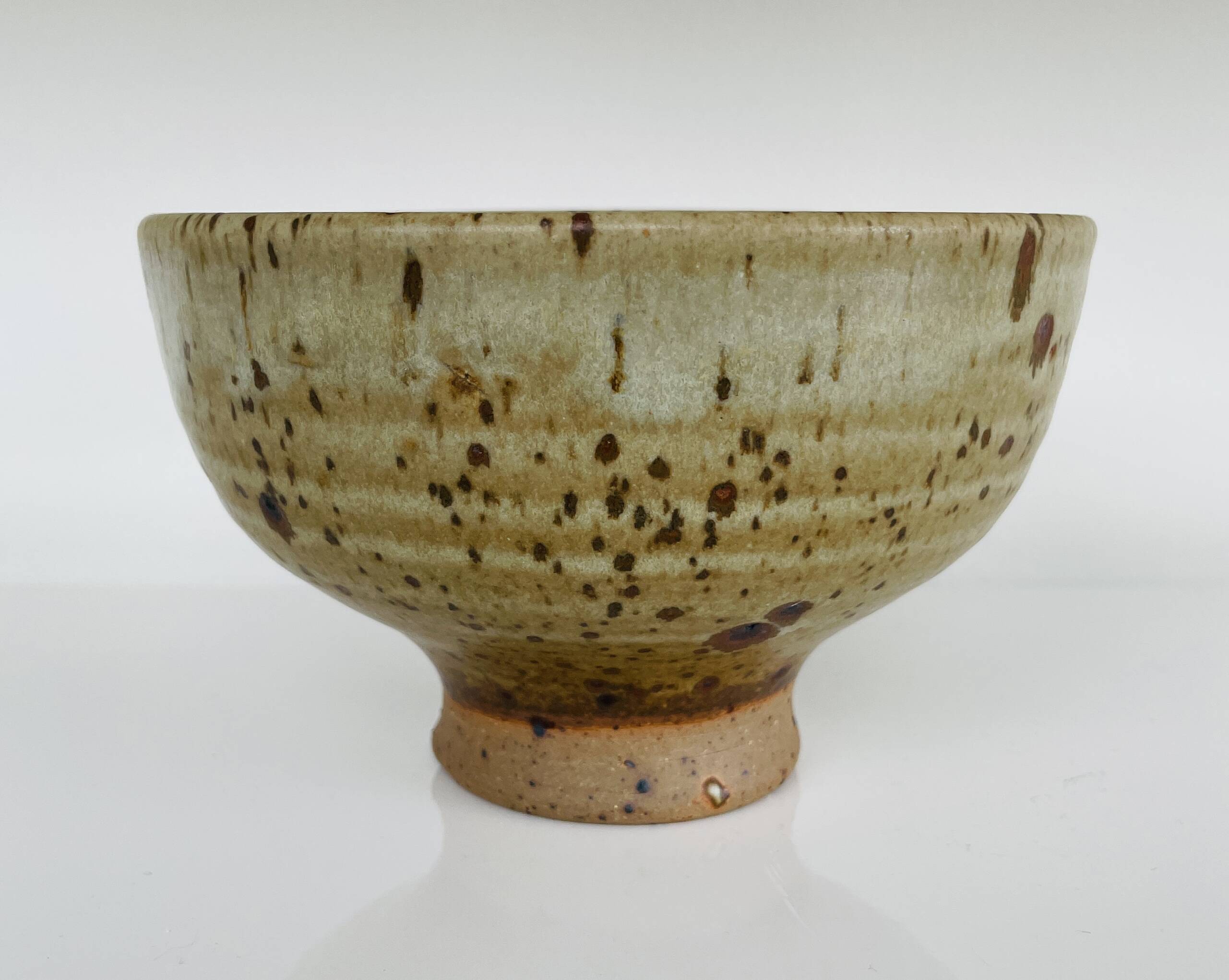Pyrite stone bowl signed by Gustave Tiffoche – vintage French ceramics from the 70s.