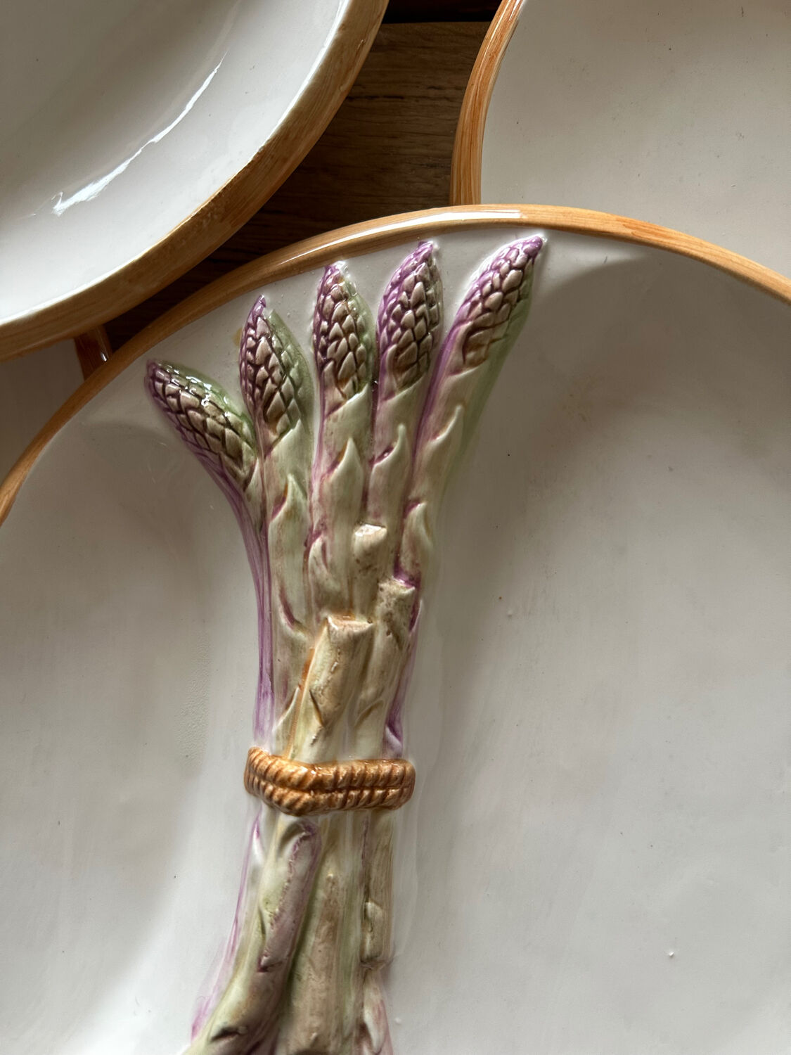 Asparagus plates barbotine
