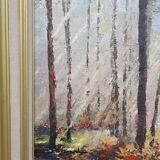Framed oil on canvas signed J. Trassard Soleil Landais L 80.5 cm