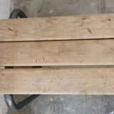 Pair of vintage metal and wood school benches