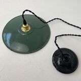 Old industrial blue grey enamelled suspension