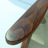 Vintage armchair mid century modern design white boucle dark walnut wood colour 1970 restored chair