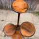 Art Deco plant stand guéridon with 3 tiers – curved oak, 1930s elegance