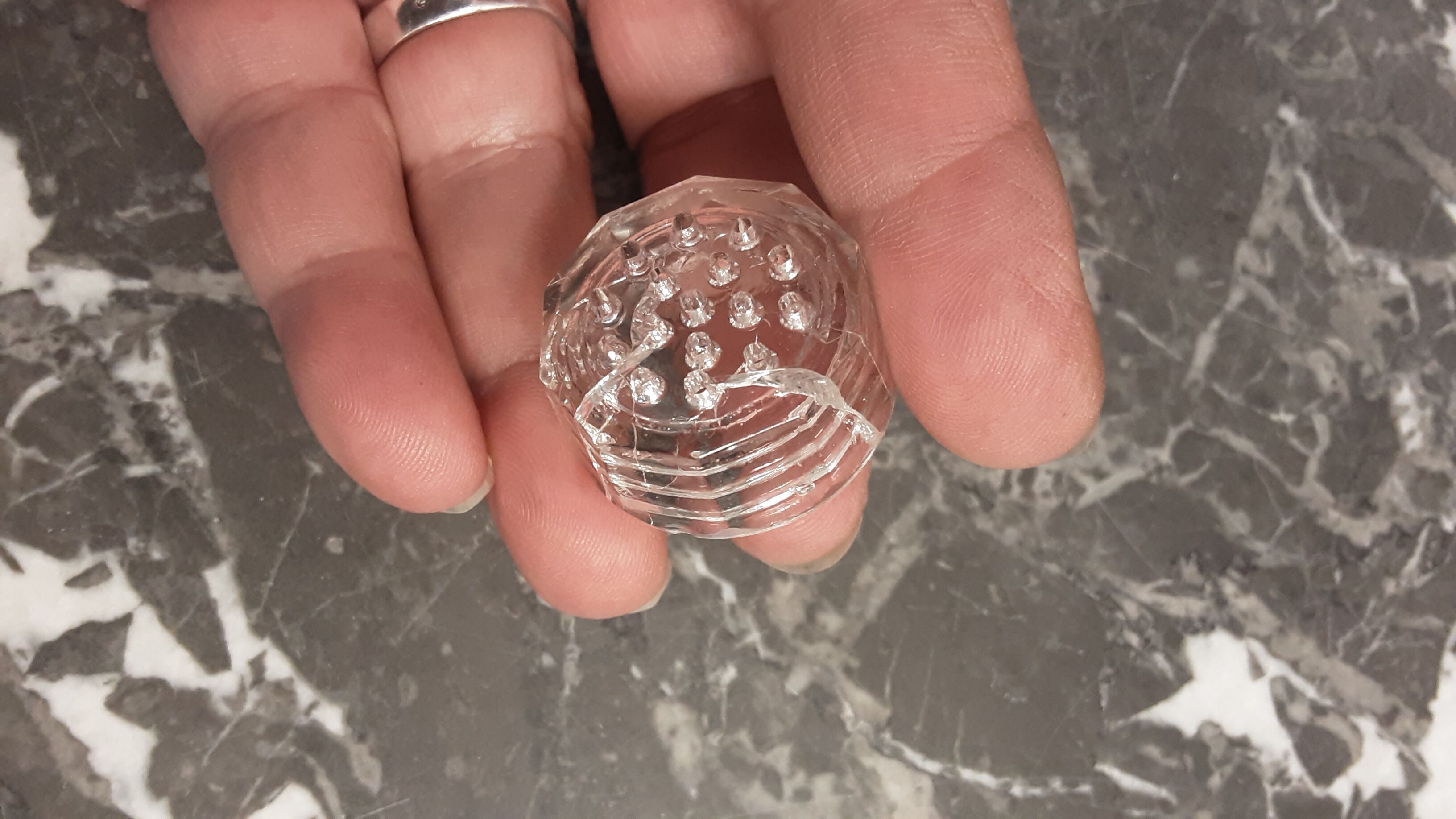 Cut crystal pepper salt shaker - vintage