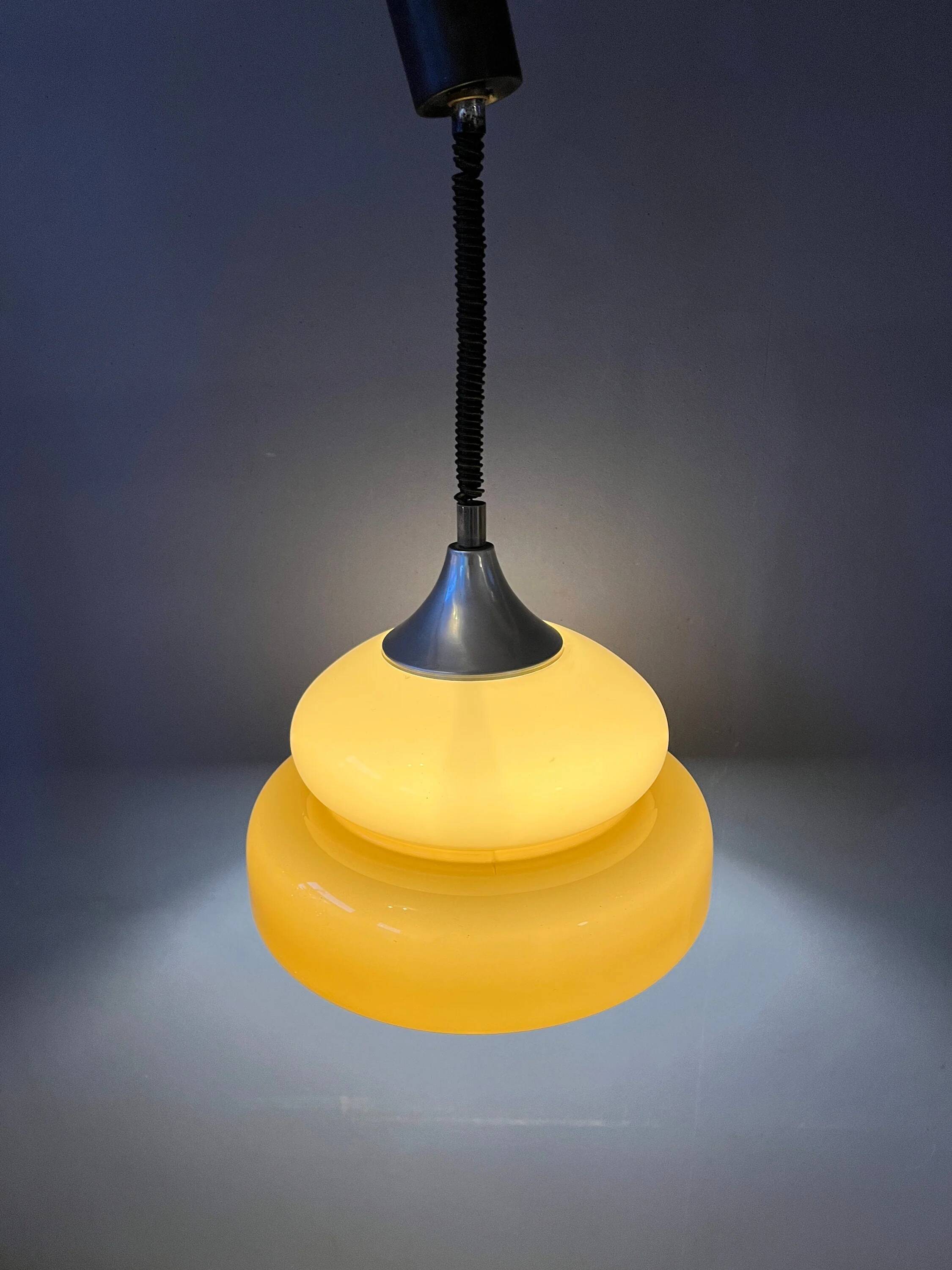 Suspension Mid-Century Space Age - vintage beige luminaire