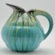 Ceramic pitcher glaze drop light blue, signed belgium