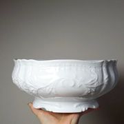 Grand saladier vintage Bernardaud attribué, modèle Louvre, porcelaine de Limoges