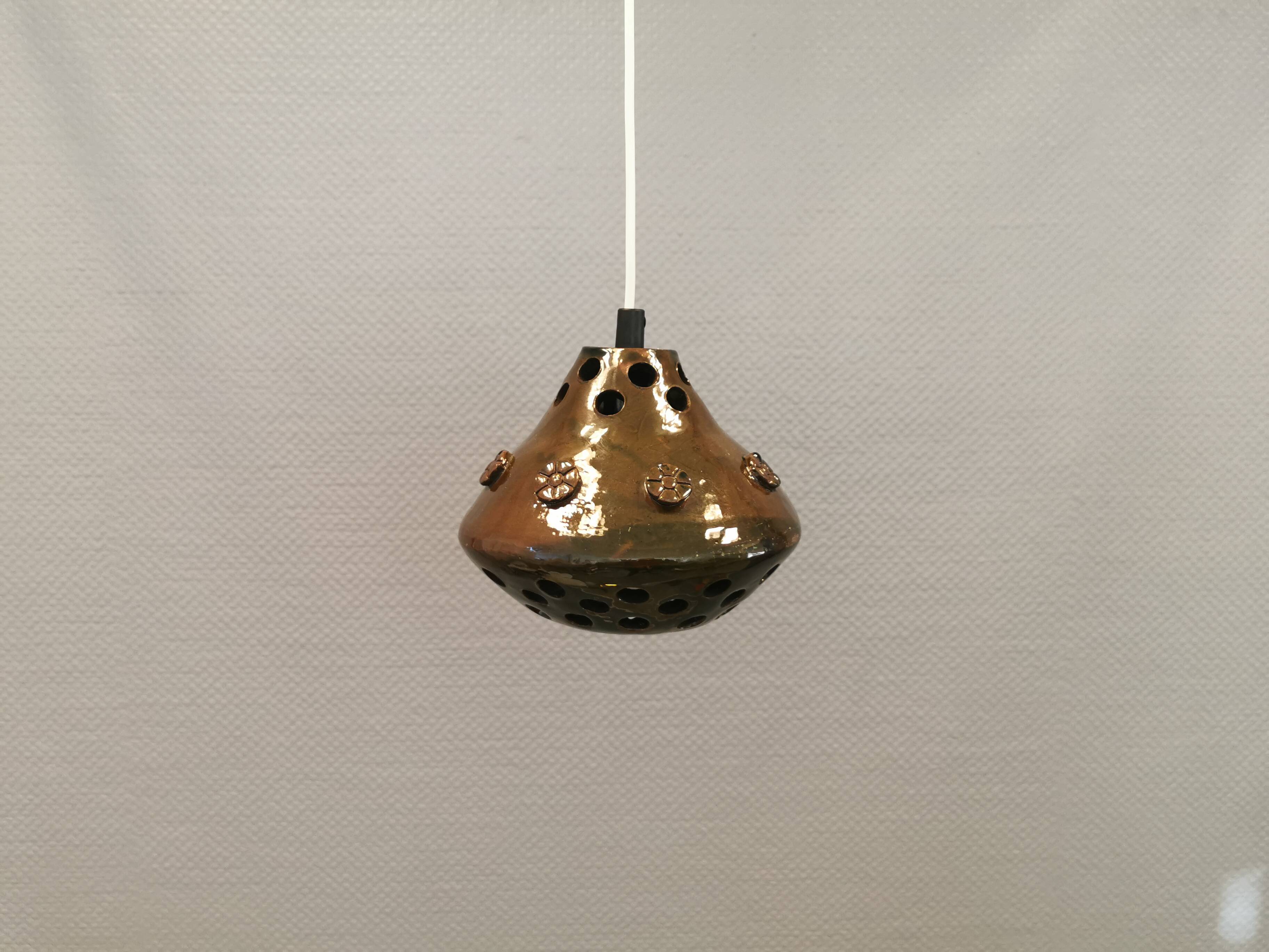 Small ceramic hanging lamp, Danish from the 1960s-1970s