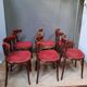 Serie de 6 chaises bistrot en bois courbé