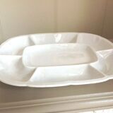 White compartment dish from Sarreguemines & Digoin / vintage 50s-60s