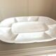 White compartment dish from Sarreguemines & Digoin / vintage 50s-60s