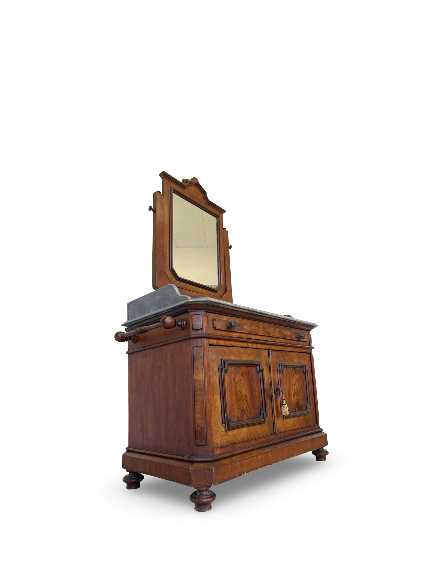 The antique walnut vanity , 19th century