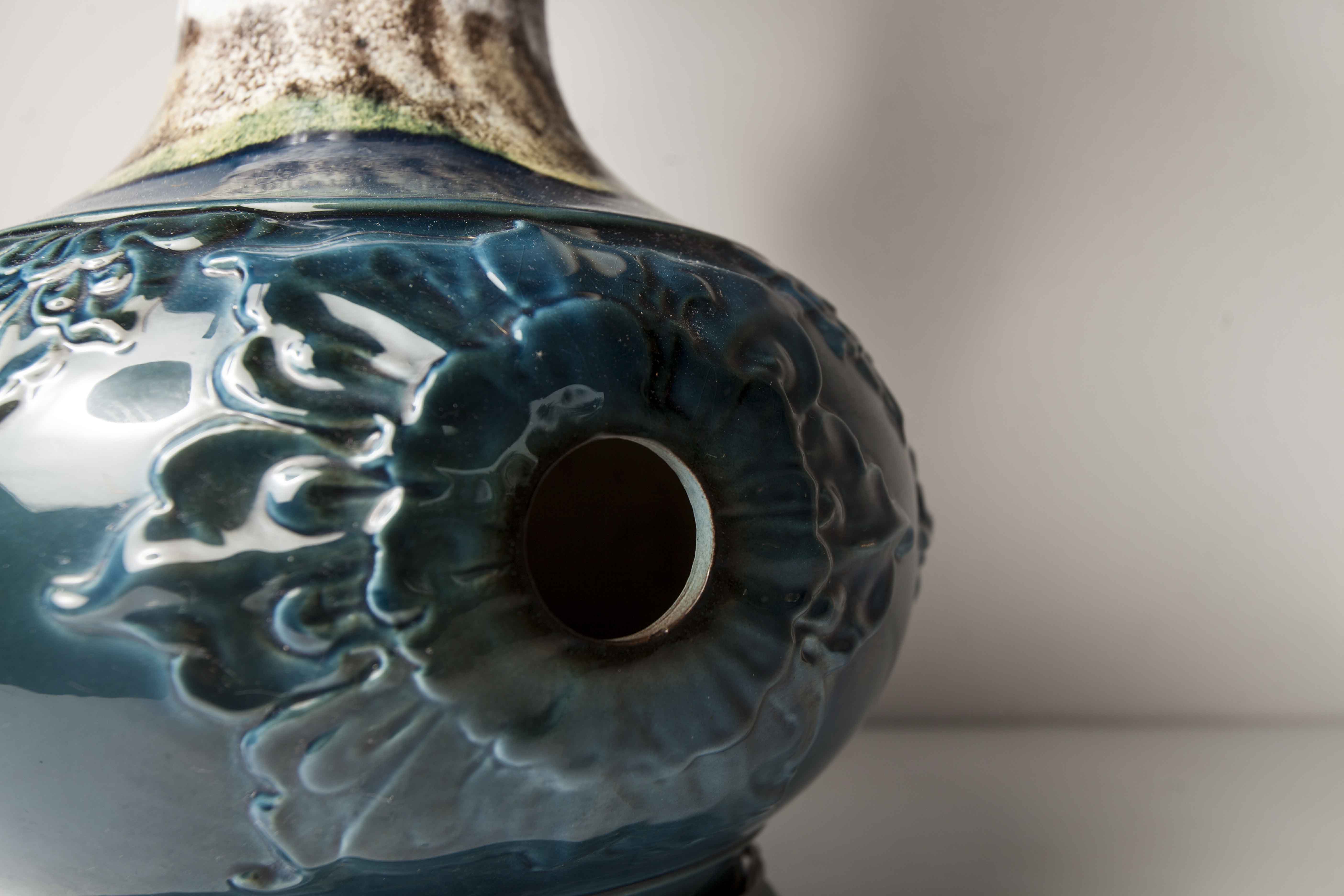 70's beige blue floor lamp