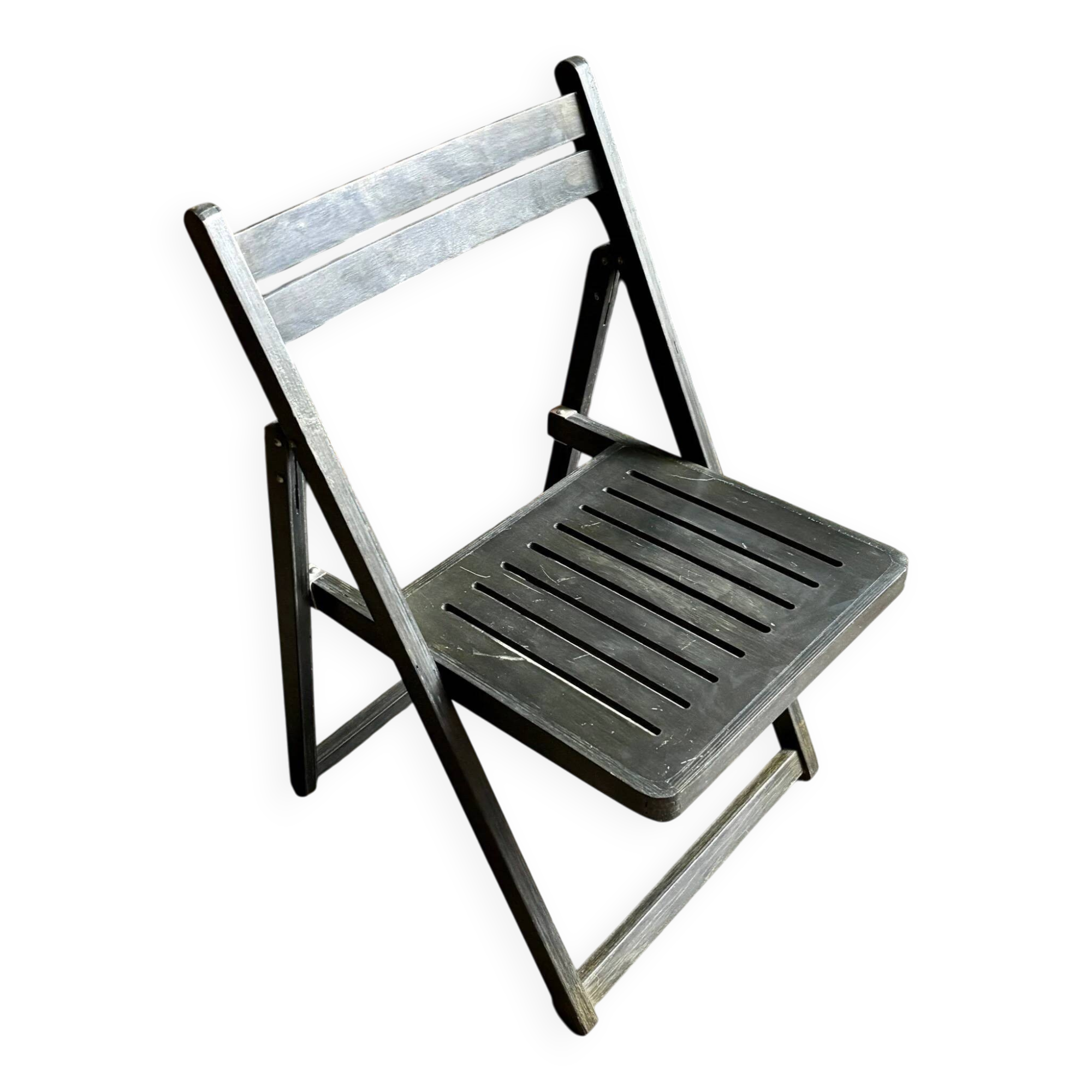 Black wooden folding chair