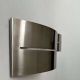 Pair of vintage wall lights, brushed metal, France 1980.