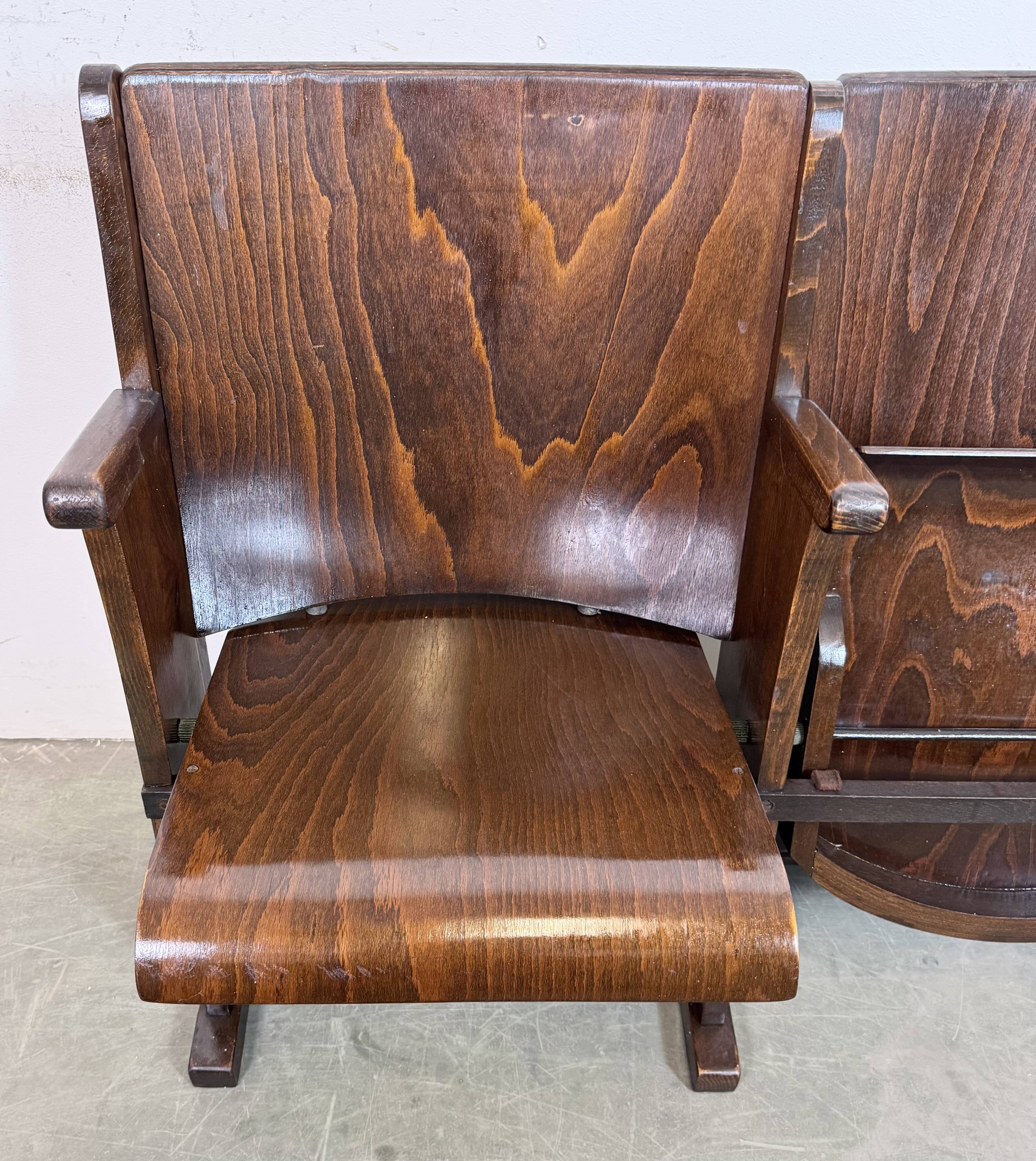 Vintage two-seat cinema bench from ton, 1960s