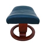 Repose-pieds/pouf en cuir vintage