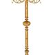 Bronze and gilded brass floor lamp in Hollywood Regency style