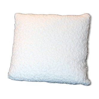 Coussin en tissu bouclette blanche