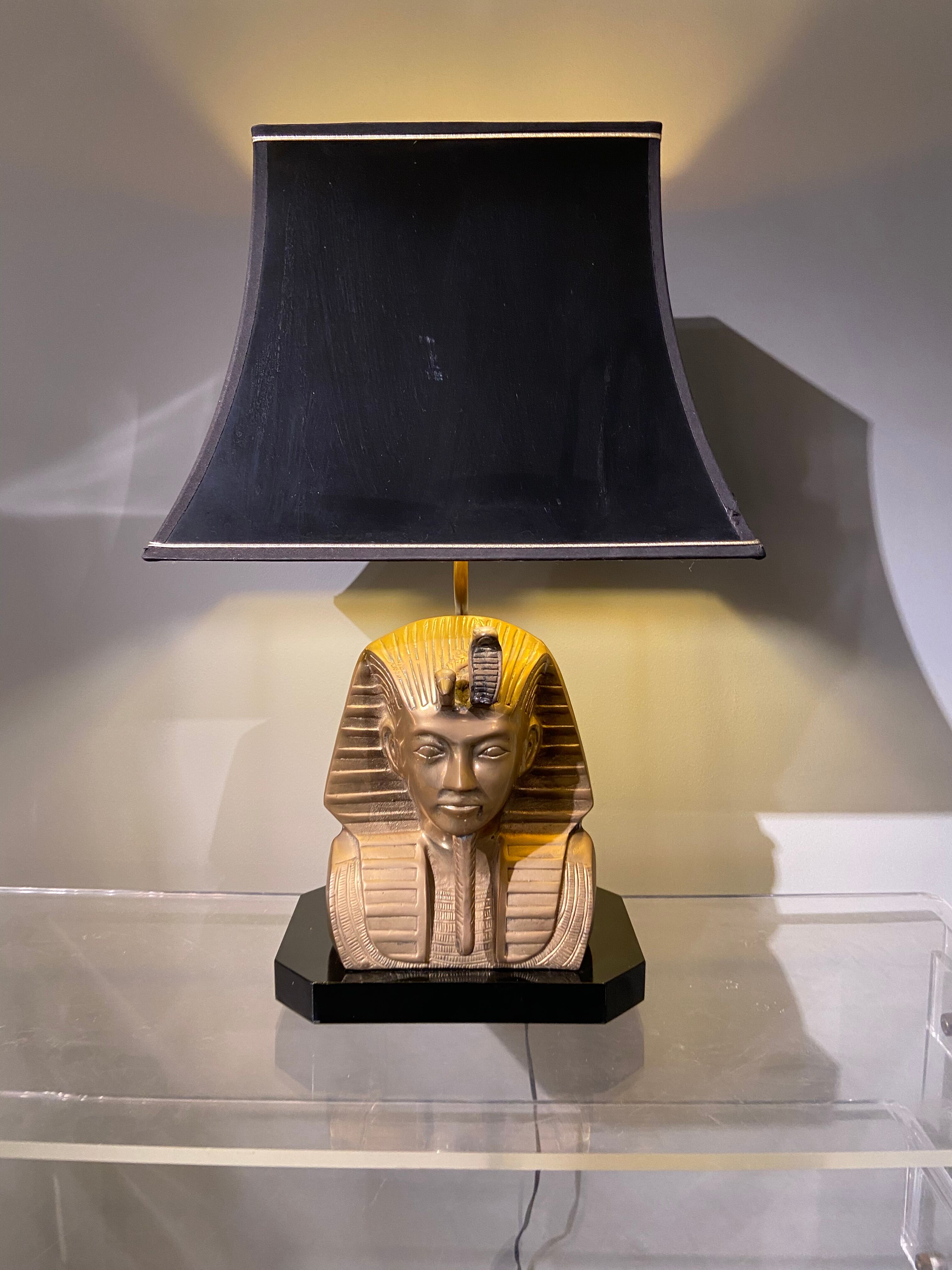 Massive bronze lamp Pharaoh, 1970