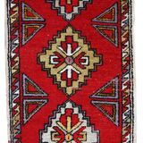 Tapis vintage fait main Yastik turc 48cm x 107cm (1950s)