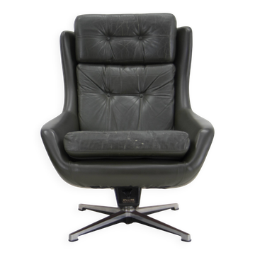 Midcentury Swivel Rocking Armchair, Peem, Finland, 1970s