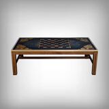 Grande table basse échiquier en acajou, goût Jansen – 2ème partie XXe