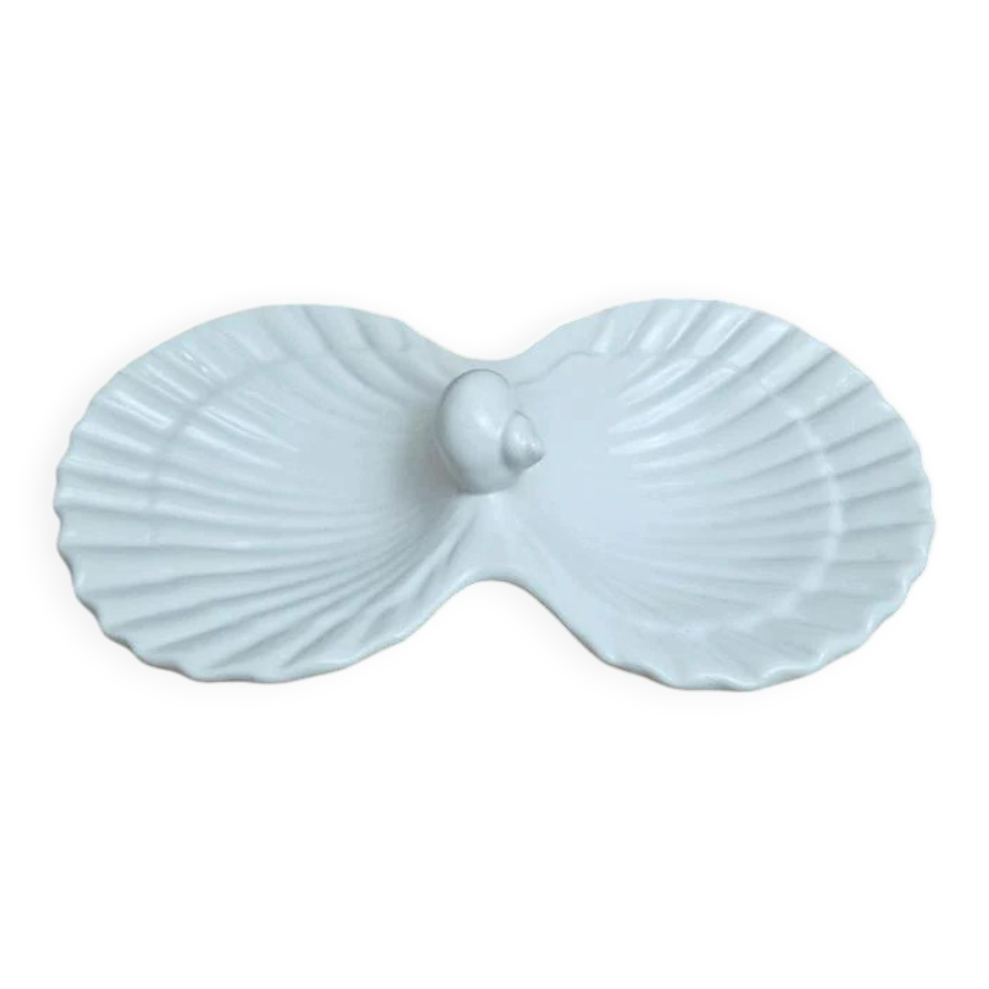Vintage shell-shaped porcelain white aperitif display stand