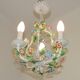 Romantic Vintage Italian Metal 3 Light Cage Chandelier Circa 1930s/40s