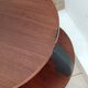 Table de salon ronde années 50 noir et bois