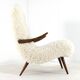 Fauteuil Cuddle designer mid-century moderne - pièce unique - tissu doodle