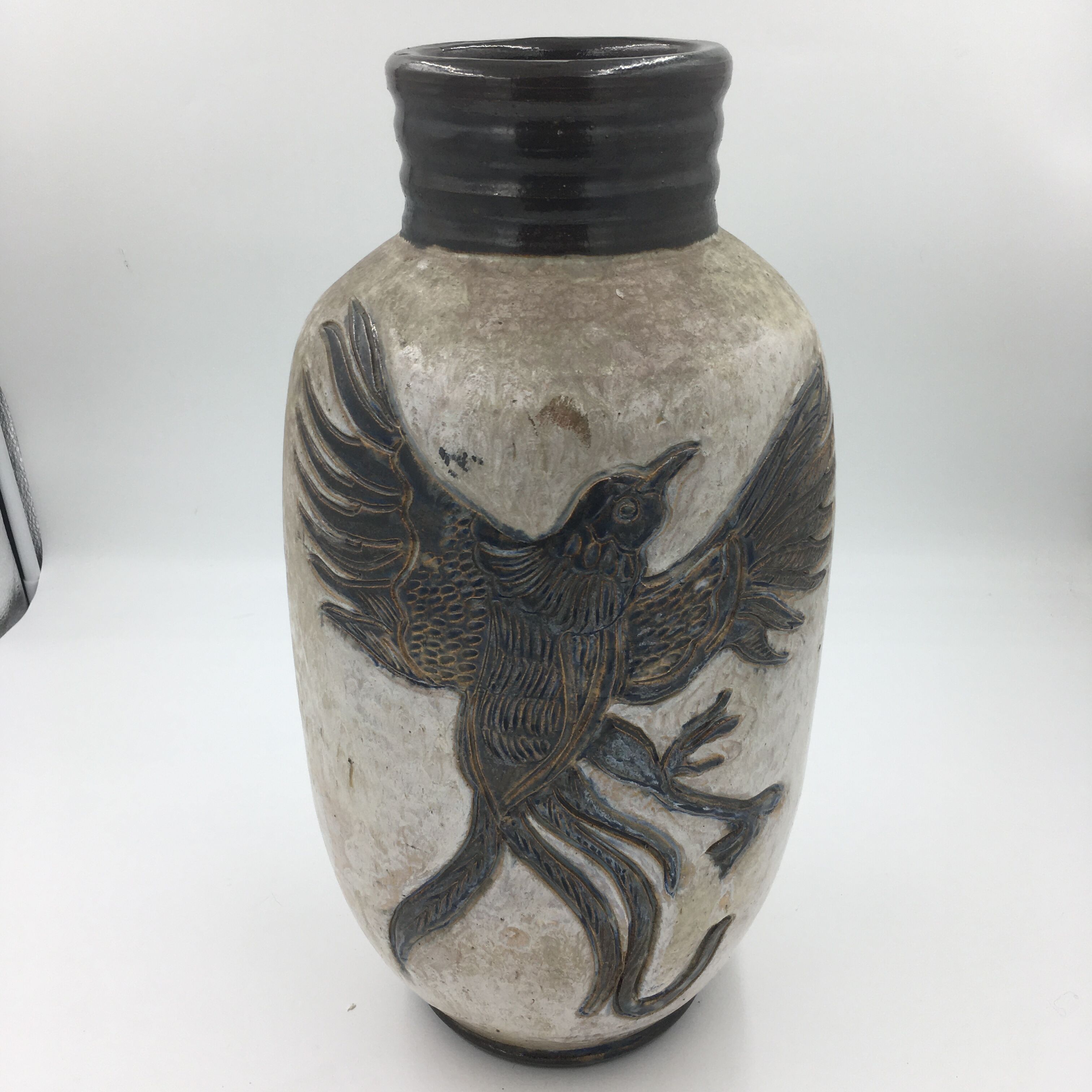 Sandstone vase signed losson