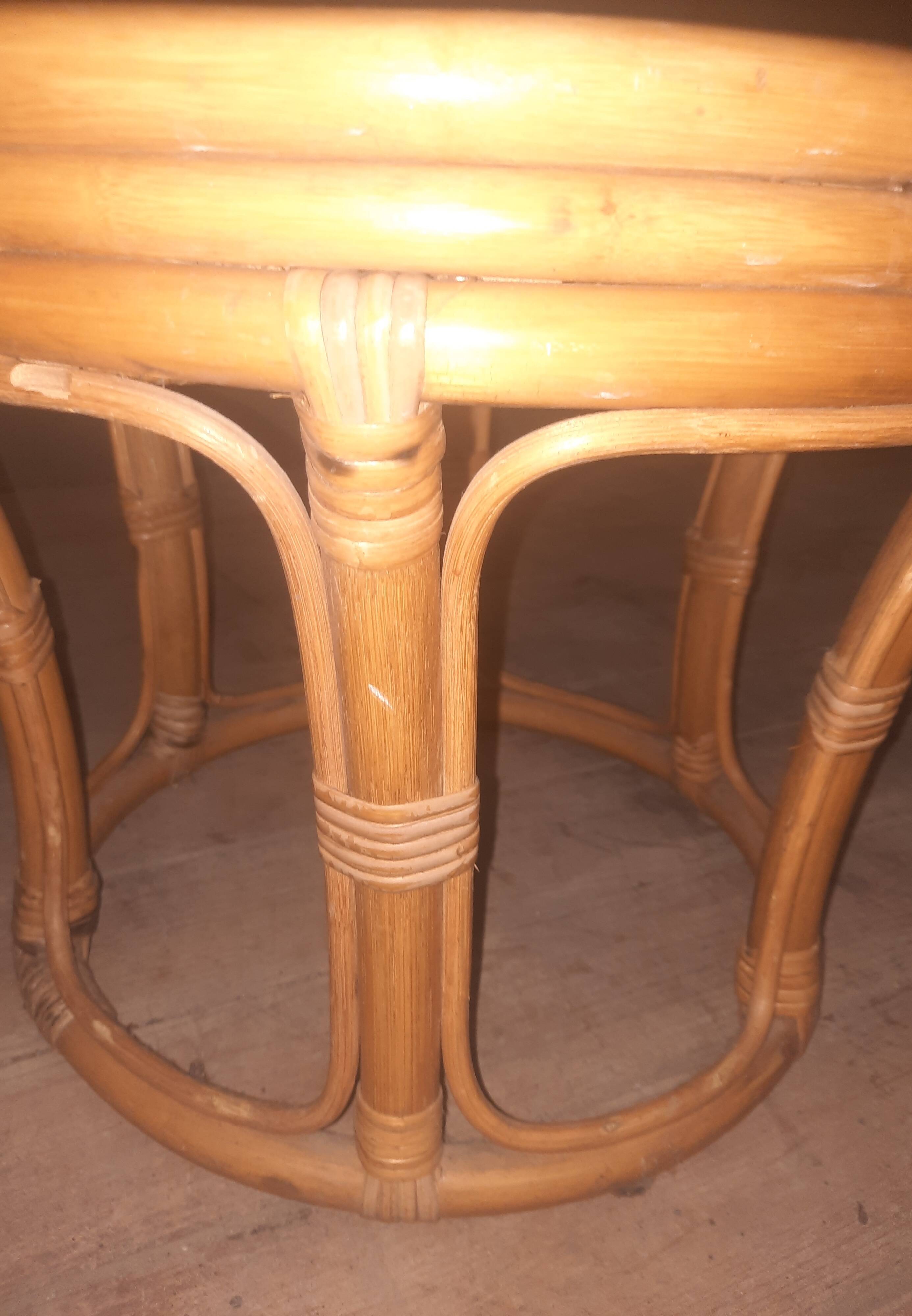 Small low bamboo table