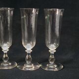 5 Anciennes Flûtes À Champagne En Cristal Baccarat ? Saint Louis ?