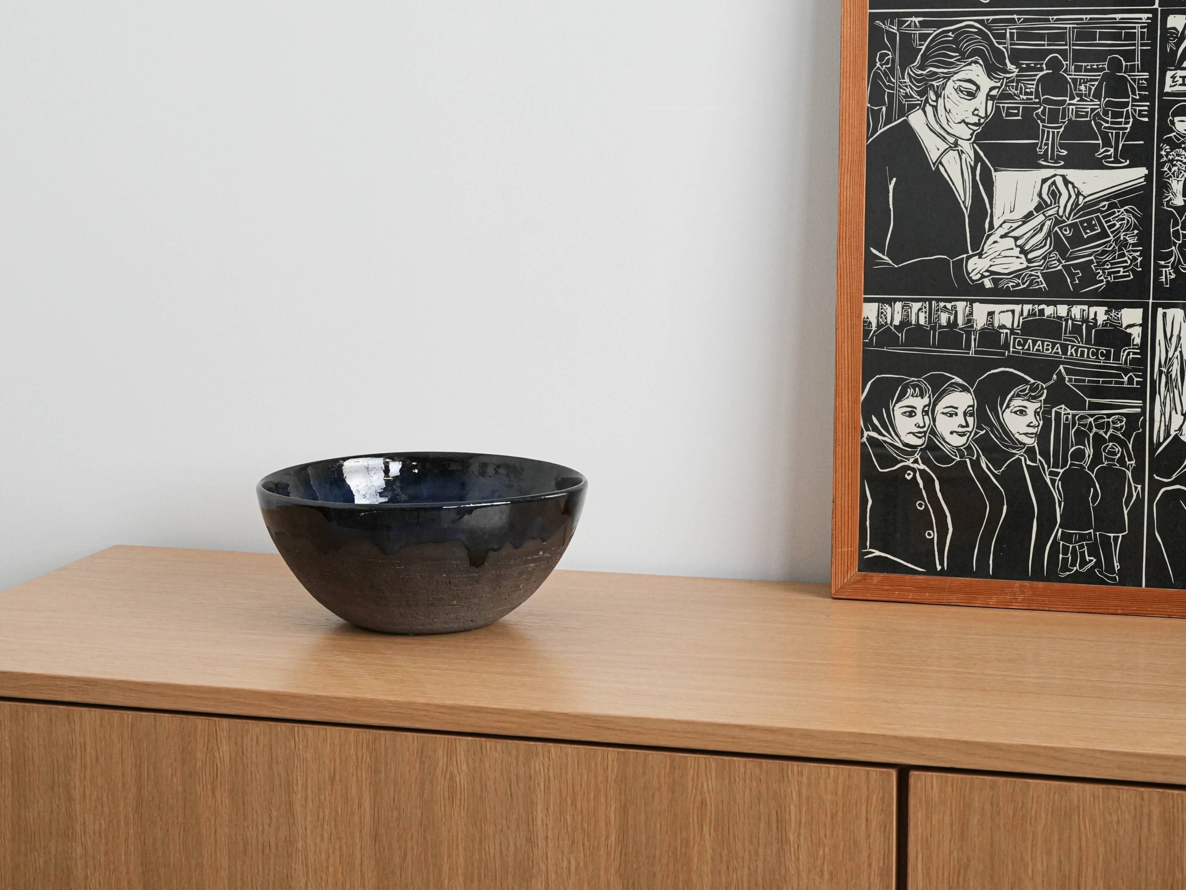 Stoneware bowl, Danish design, 1960s, production: Denmark