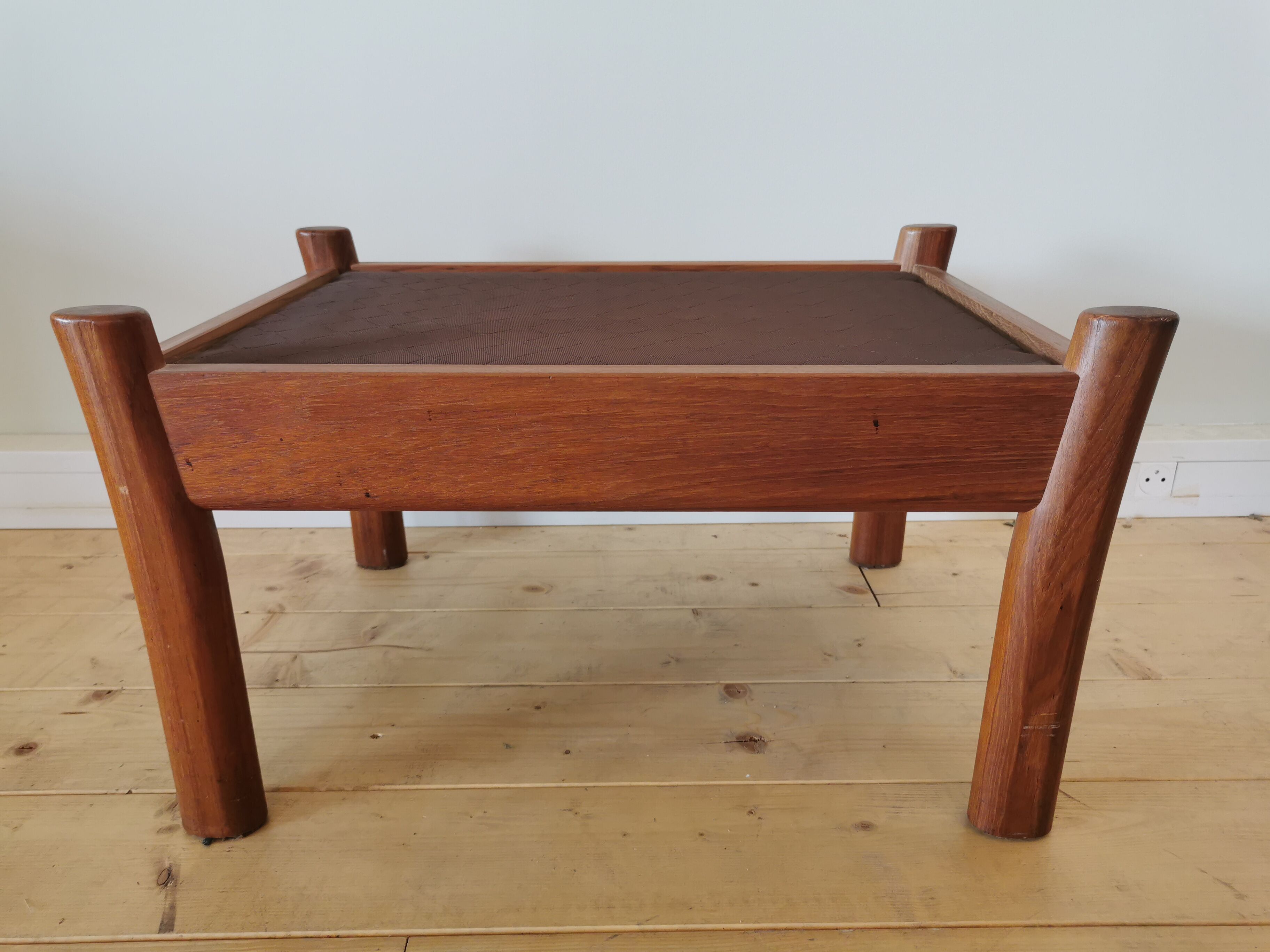 Pair of Dyrlund leather footrest 60s leather