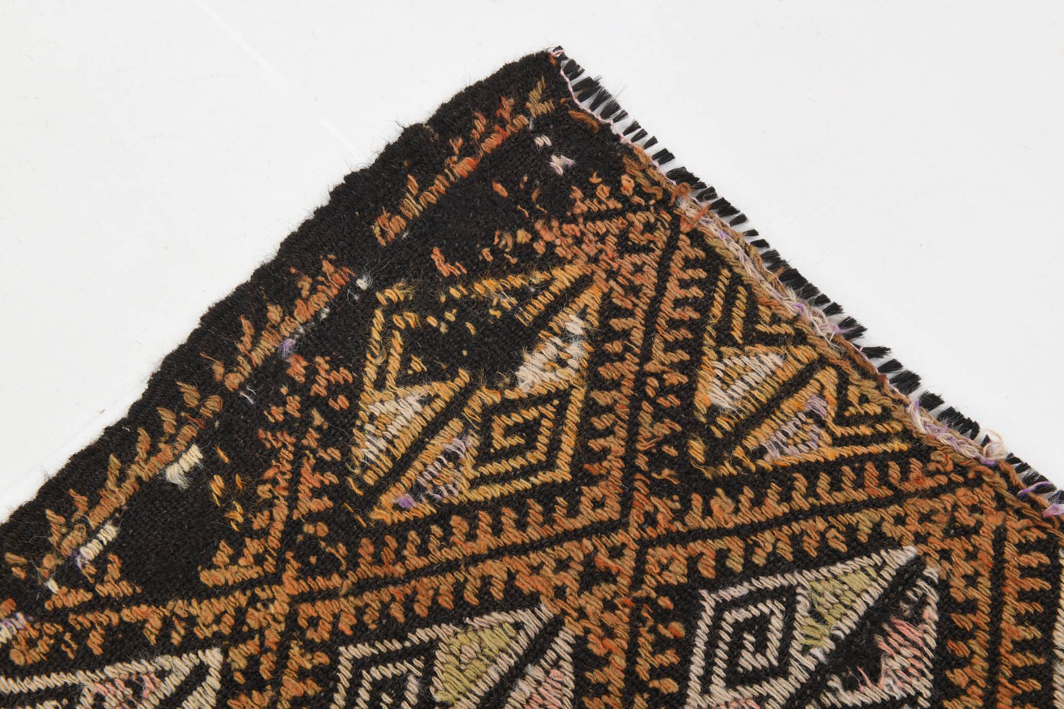 5x7 Dark Brown Vintage Kilim Rug, 153x202 Cm