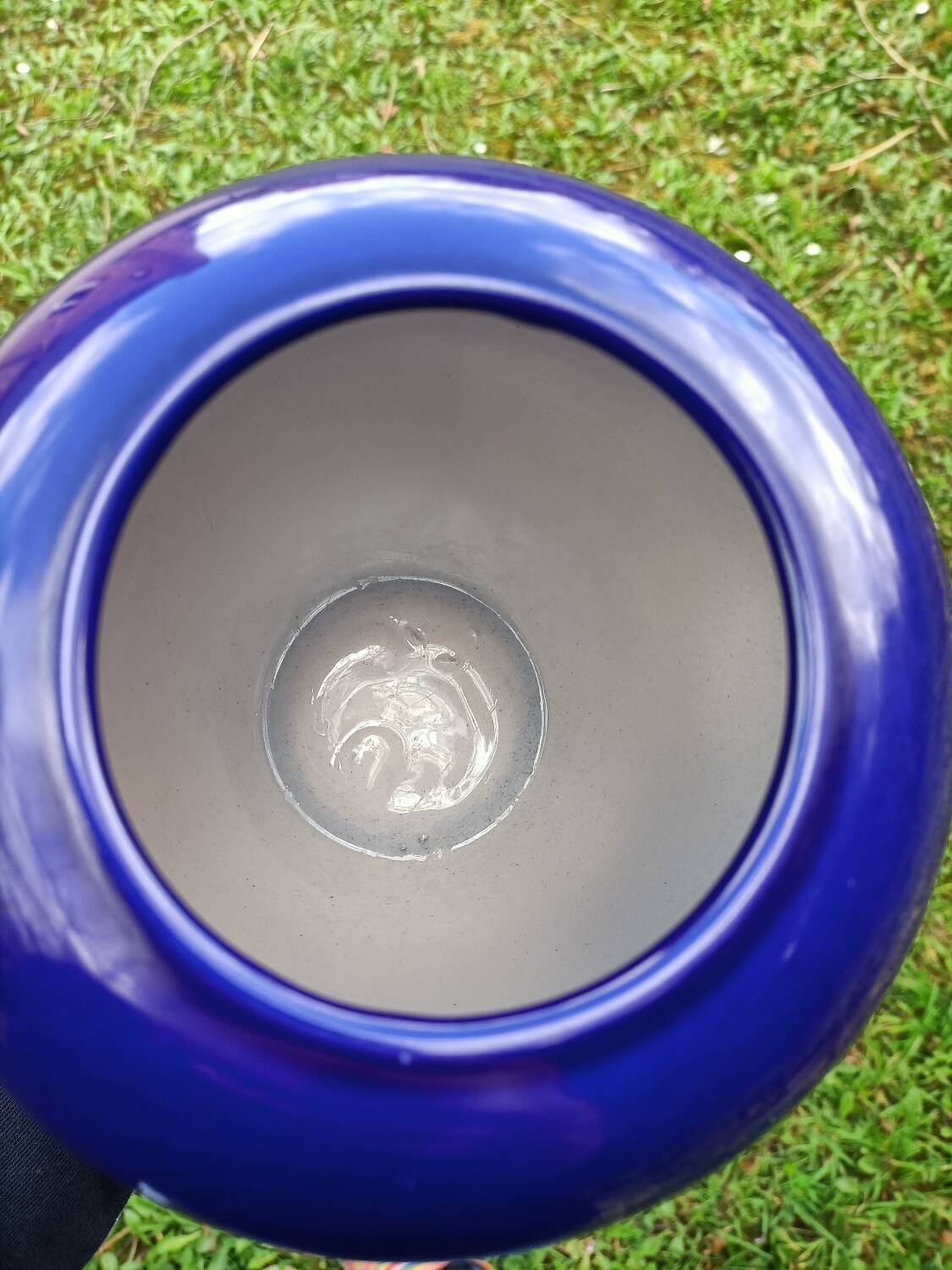 Intense blue ceramic vase