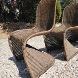 6 vintage rattan chairs dlg Verner PANTON