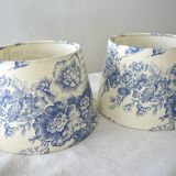 Pair of Jouy canvas lampshades
