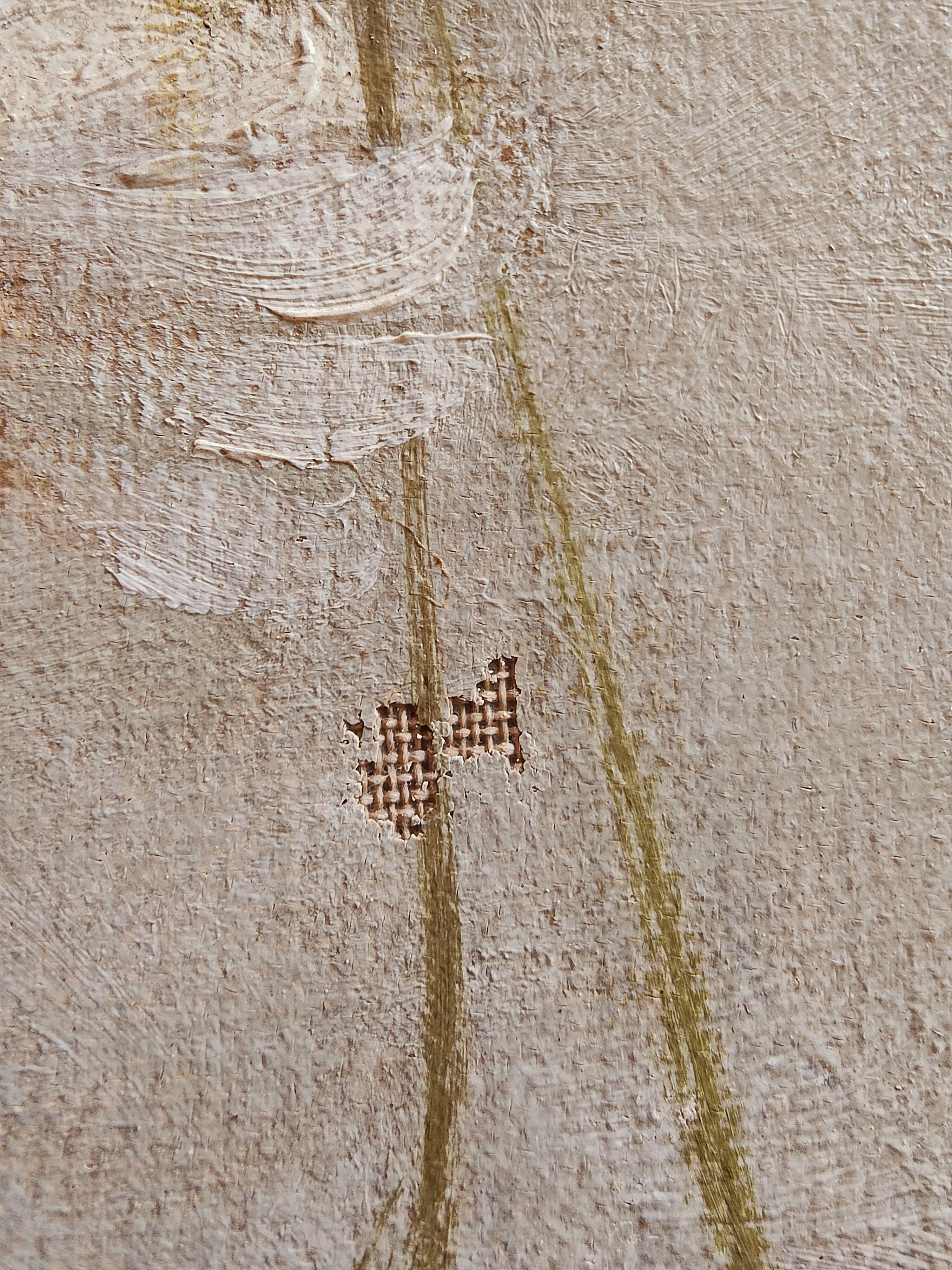 Oil painting on canvas "Country spray with poppies" 1910 signed