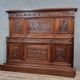 Very large Renaissance style center bed in carved walnut circa 1850