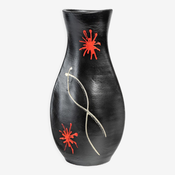 Vase en terre cuite peint, design 1950-1960