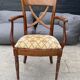 Fauteuil de bureau ancien en merisier et tissu