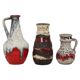 Set of 3 West German Fat Lava Pottery Vases