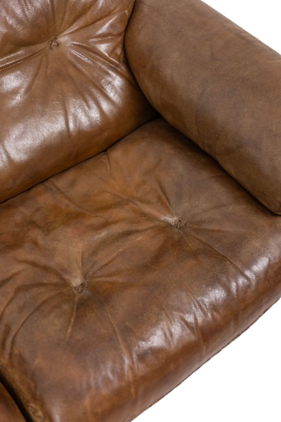 Maison De Sede. Two-seater sofa in buffalo leather. 1970s.